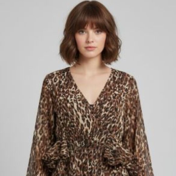NWT! Designer - Walter by WALTER BAKER, Boho leopard print Adam dress - Picture 3 of 10